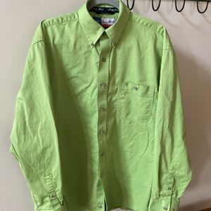 Wrangler George Strait Men's Lime Green Cowboy Cut Button Down Shirt